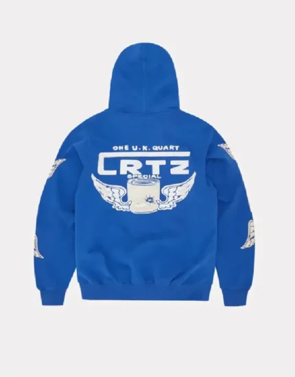 Corteiz Gasolina Double Zip Hoodie Royal Blue