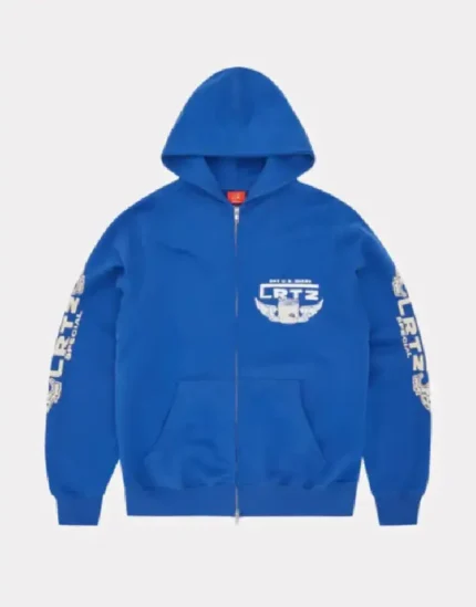 Corteiz Gasolina Double Zip Hoodie Royal Blue